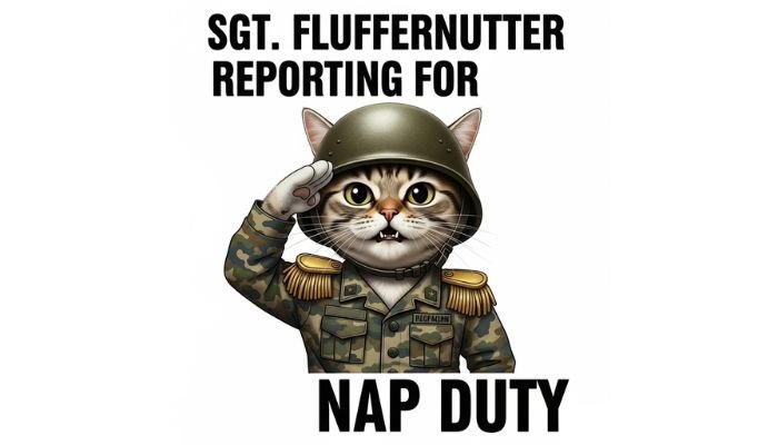 A shocked cartoon female cat with big eyes and text about opening the front camera.